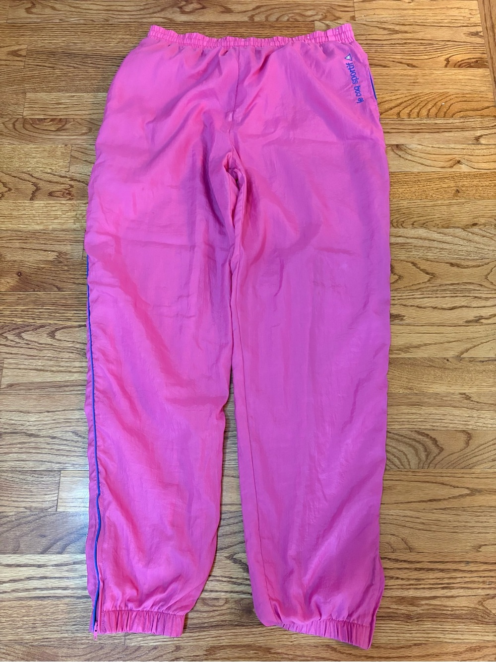 Le Coq Sportif Vibrant Pink Track Joggers with Side Piping